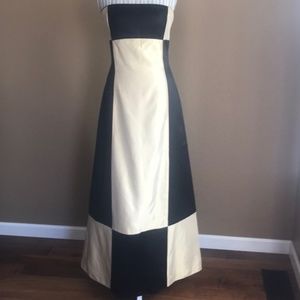Jessica McClintock Color Block Gold & Black Gown